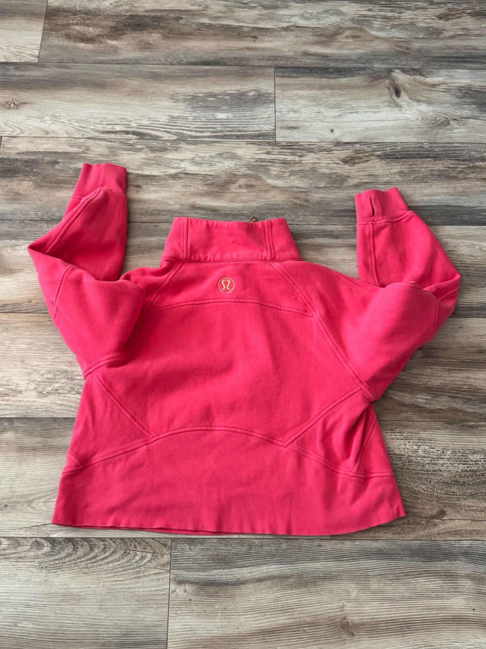 Lululemon Scuba Oversized Funnel-Neck Half Zip Coral Pink Gold Medium Large - Picture 9 of 12